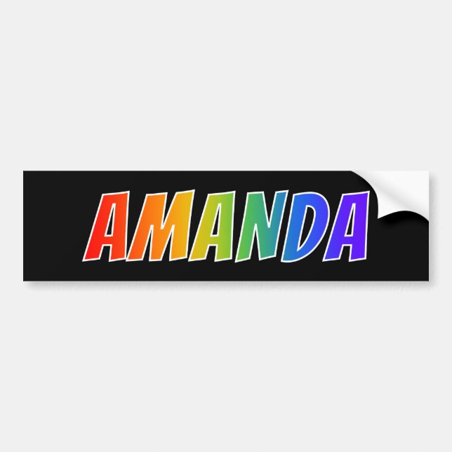 First Name "AMANDA": Fun Rainbow Coloring Bumper Sticker (Front)