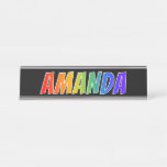 [ Thumbnail: First Name "Amanda": Fun Rainbow Coloring Desk Name Plate ]