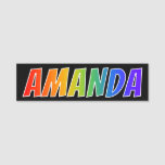 [ Thumbnail: First Name "Amanda": Fun Rainbow Coloring Name Tag ]
