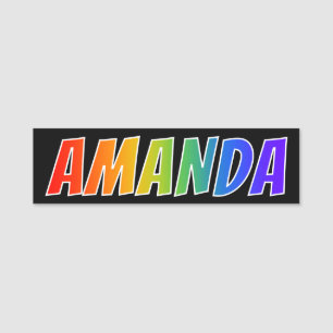 First Name "AMANDA": Fun Rainbow Coloring Name Tag