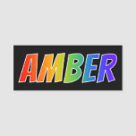 [ Thumbnail: First Name "Amber": Fun Rainbow Coloring Name Tag ]
