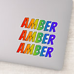 [ Thumbnail: First Name "Amber" W/ Fun Rainbow Coloring Sticker ]