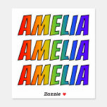 [ Thumbnail: First Name "Amelia" W/ Fun Rainbow Coloring Sticker ]