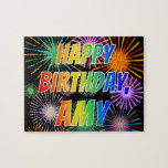 [ Thumbnail: First Name "Amy", Fun "Happy Birthday" Jigsaw Puzzle ]