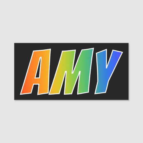 First Name AMY Fun Rainbow Coloring Name Tag