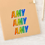[ Thumbnail: First Name "Amy" W/ Fun Rainbow Coloring Sticker ]