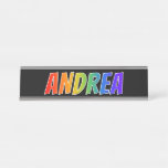 [ Thumbnail: First Name "Andrea": Fun Rainbow Coloring Desk Name Plate ]