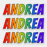 [ Thumbnail: First Name "Andrea" W/ Fun Rainbow Coloring Sticker ]