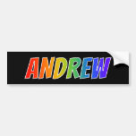 [ Thumbnail: First Name "Andrew": Fun Rainbow Coloring Bumper Sticker ]