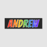 [ Thumbnail: First Name "Andrew": Fun Rainbow Coloring Name Tag ]