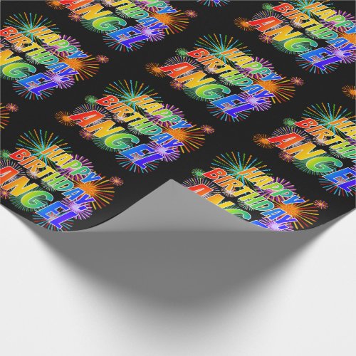 First Name ANGEL Fun HAPPY BIRTHDAY Wrapping Paper