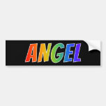 [ Thumbnail: First Name "Angel": Fun Rainbow Coloring Bumper Sticker ]