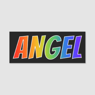 First Name "ANGEL": Fun Rainbow Coloring Name Tag