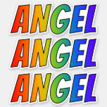 [ Thumbnail: First Name "Angel" W/ Fun Rainbow Coloring Sticker ]