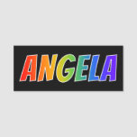 [ Thumbnail: First Name "Angela": Fun Rainbow Coloring Name Tag ]