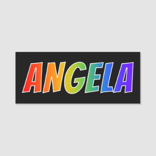 First Name "ANGELA": Fun Rainbow Coloring Tag