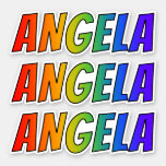 [ Thumbnail: First Name "Angela" W/ Fun Rainbow Coloring Sticker ]