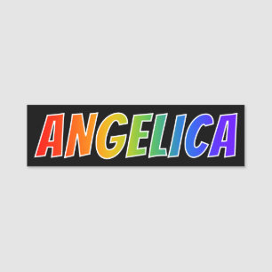 First Name "ANGELICA": Fun Rainbow Coloring Name Tag