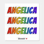[ Thumbnail: First Name "Angelica" W/ Fun Rainbow Coloring Sticker ]