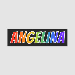 First Name "ANGELINA": Fun Rainbow Coloring Tag