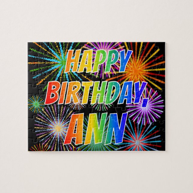 First Name "ANN", Fun "HAPPY BIRTHDAY" Jigsaw Puzzle (Horizontal)