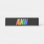[ Thumbnail: First Name "Ann": Fun Rainbow Coloring Desk Name Plate ]