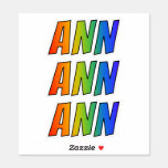 [ Thumbnail: First Name "Ann" W/ Fun Rainbow Coloring Sticker ]