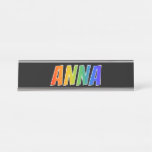 [ Thumbnail: First Name "Anna": Fun Rainbow Coloring Desk Name Plate ]