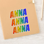 [ Thumbnail: First Name "Anna" W/ Fun Rainbow Coloring Sticker ]