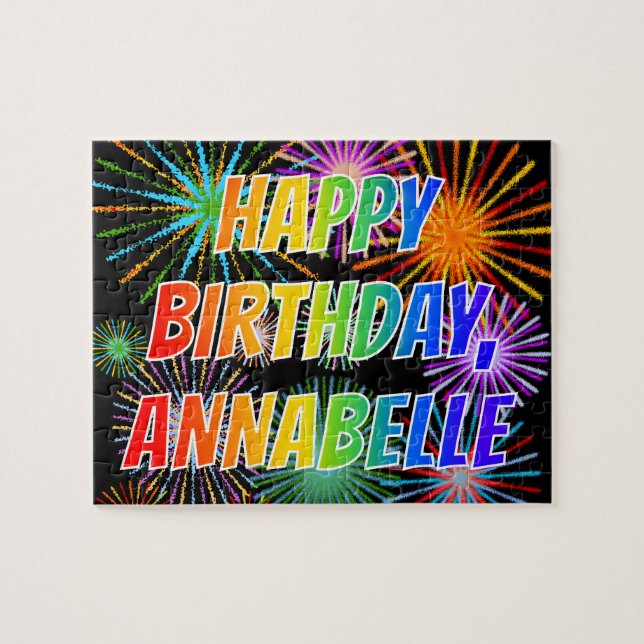 First Name "ANNABELLE", Fun "HAPPY BIRTHDAY" Jigsaw Puzzle (Horizontal)