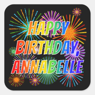 annabelle birthday happy sticker square fun name