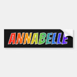 [ Thumbnail: First Name "Annabelle": Fun Rainbow Coloring Bumper Sticker ]