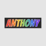 [ Thumbnail: First Name "Anthony": Fun Rainbow Coloring Name Tag ]