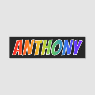 First Name "ANTHONY": Fun Rainbow Coloring Name Tag