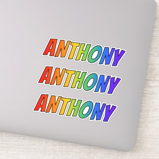 First Name "ANTHONY" w/ Fun Rainbow Coloring Sticker