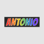 [ Thumbnail: First Name "Antonio": Fun Rainbow Coloring Name Tag ]