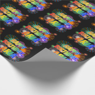 First Name "ARIA", Fun "HAPPY BIRTHDAY" Wrapping Paper
