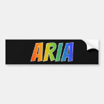 [ Thumbnail: First Name "Aria": Fun Rainbow Coloring Bumper Sticker ]