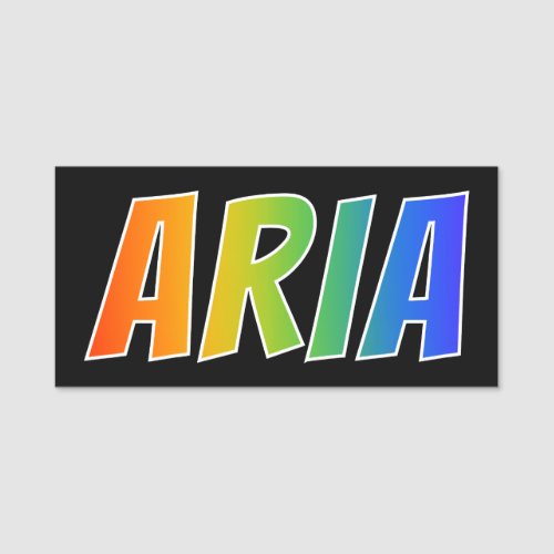 First Name ARIA Fun Rainbow Coloring Name Tag