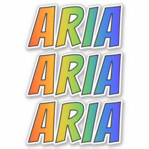 First Name "ARIA" w/ Fun Rainbow Coloring Sticker