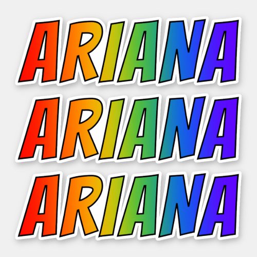 First Name ARIANA w Fun Rainbow Coloring Sticker