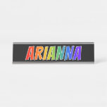 [ Thumbnail: First Name "Arianna": Fun Rainbow Coloring Desk Name Plate ]