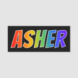 [ Thumbnail: First Name "Asher": Fun Rainbow Coloring Name Tag ]
