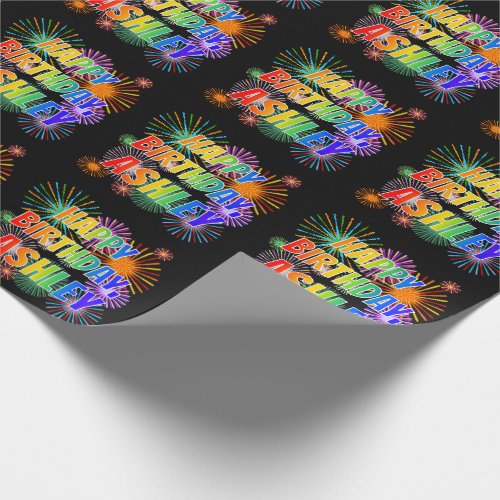 First Name ASHLEY Fun HAPPY BIRTHDAY Wrapping Paper