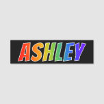 [ Thumbnail: First Name "Ashley": Fun Rainbow Coloring Name Tag ]