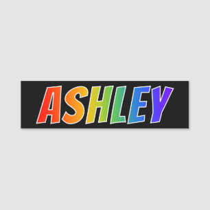 First Name "ASHLEY": Fun Rainbow Coloring Name Tag