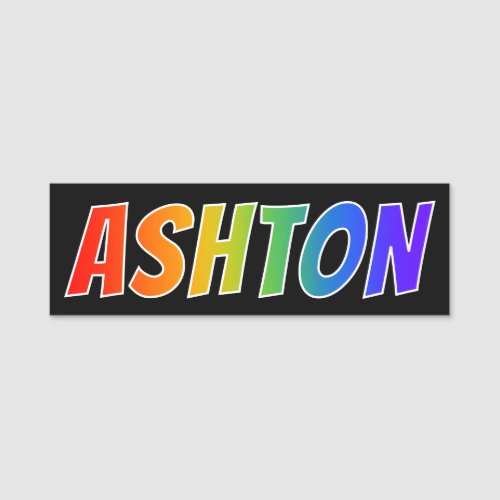 First Name ASHTON Fun Rainbow Coloring Name Tag