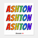 [ Thumbnail: First Name "Ashton" W/ Fun Rainbow Coloring Sticker ]
