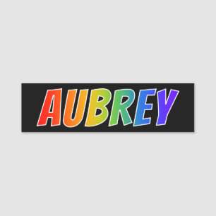 First Name "AUBREY": Fun Rainbow Coloring Tag