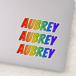 [ Thumbnail: First Name "Aubrey" W/ Fun Rainbow Coloring Sticker ]
